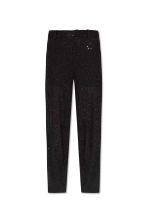 パンツ ALEXANDER WANG Wool pants high-waist wide-leg pant in wool twill in BLACK | alexanderwang®